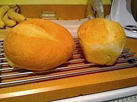Bread out of oven and cooling